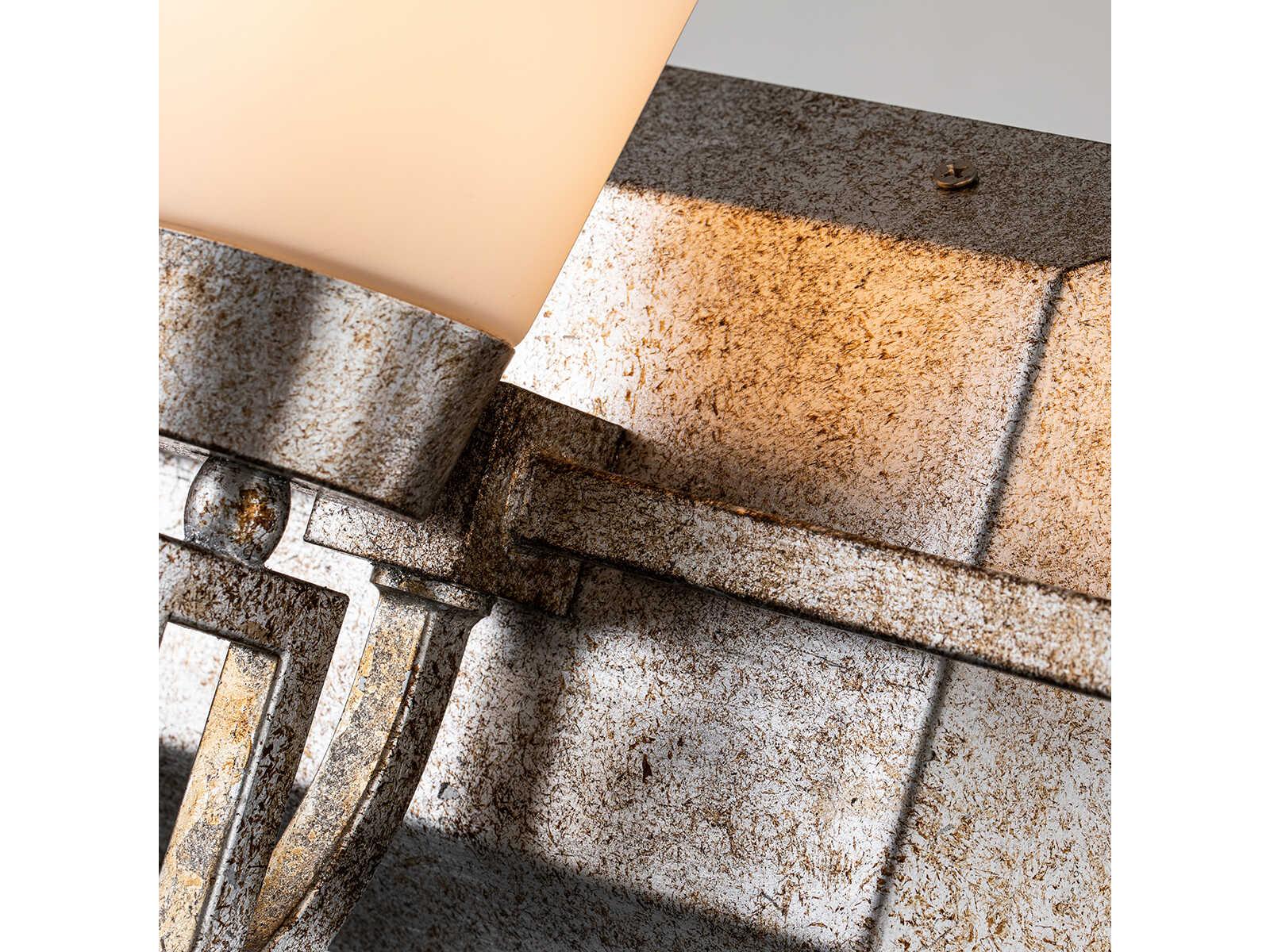 Lucas McKearn Lemuria 3-Light Silver Leaf Glass Vanity Light