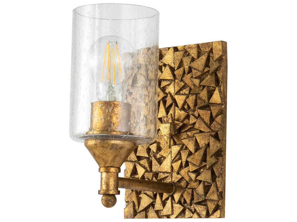 Lucas McKearn Mosaic 1-Light Gold Glass Wall Sconce