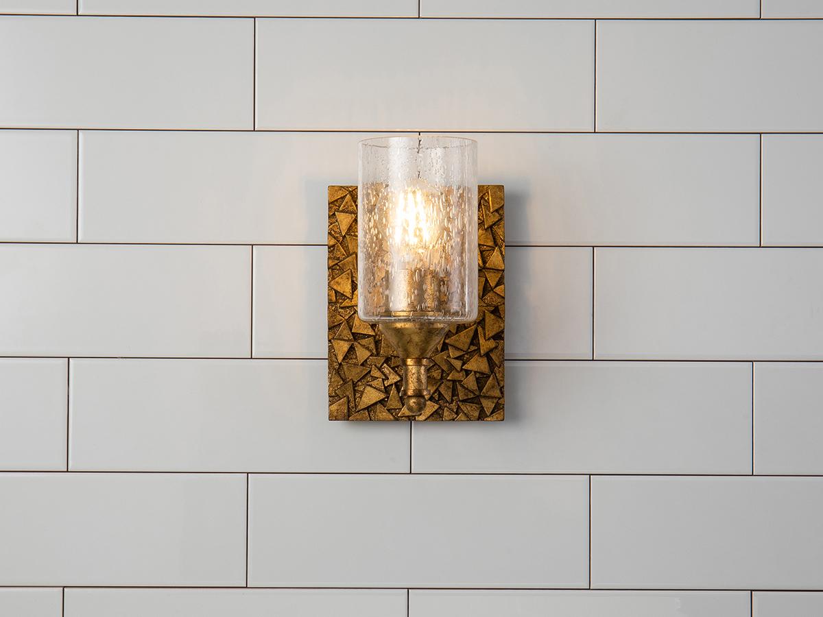 Lucas McKearn Mosaic 1-Light Gold Glass Wall Sconce