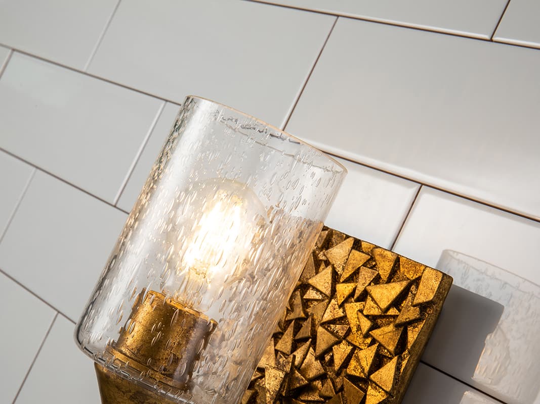 Lucas McKearn Mosaic 1-Light Gold Glass Wall Sconce