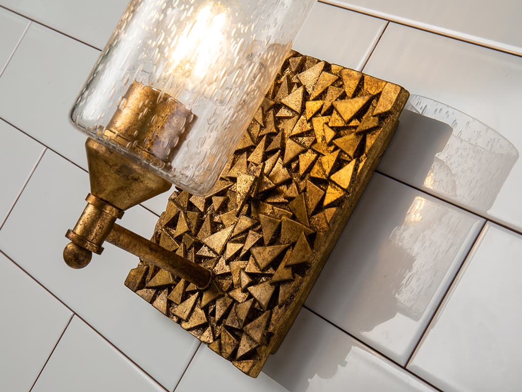 Lucas McKearn Mosaic 1-Light Gold Glass Wall Sconce