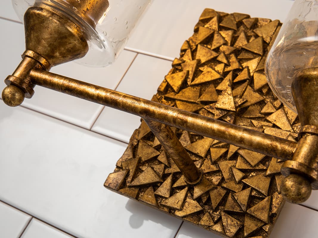 Lucas McKearn Mosaic 2-Light Gold Glass Vanity Light