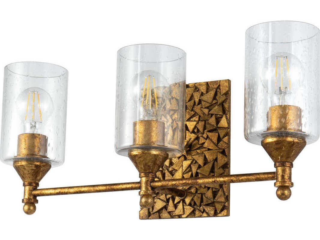 Lucas McKearn Mosaic 3-Light Gold Glass Vanity Light