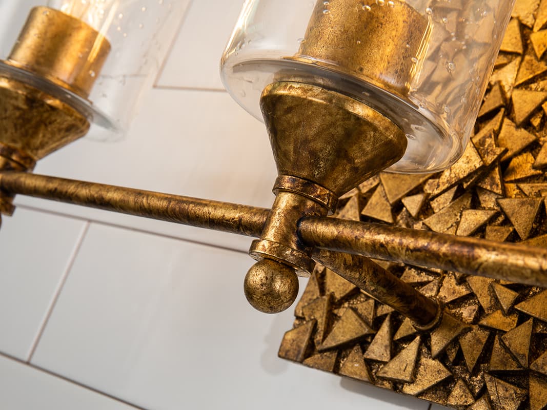 Lucas McKearn Mosaic 3-Light Gold Glass Vanity Light