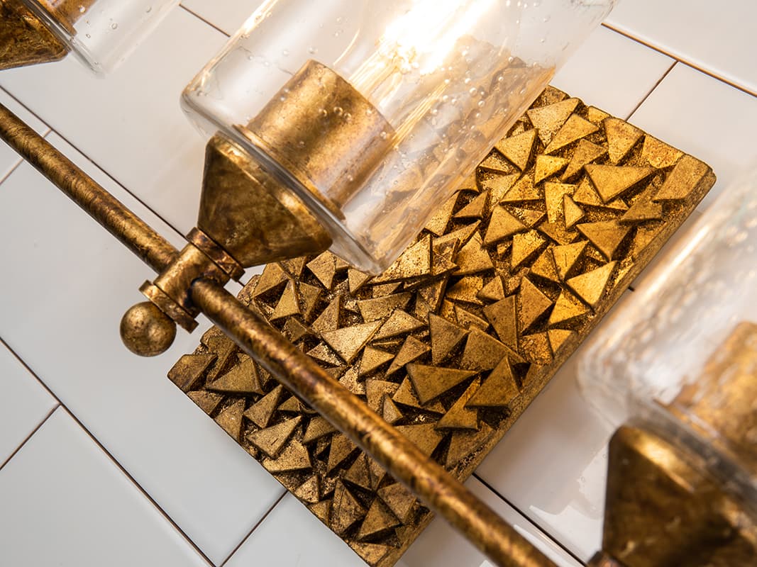 Lucas McKearn Mosaic 3-Light Gold Glass Vanity Light