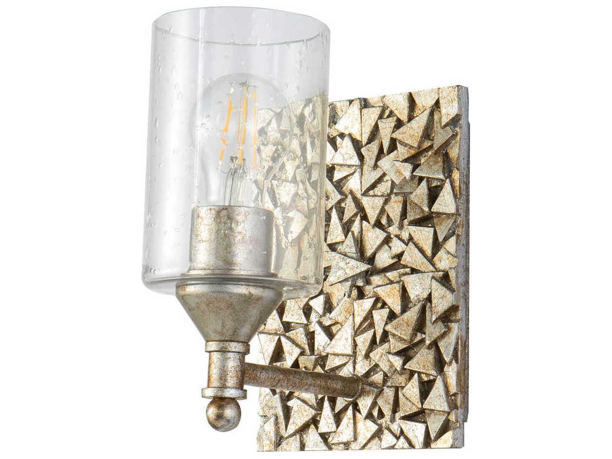 Lucas McKearn Mosaic 1-Light Silver Glass Wall Sconce