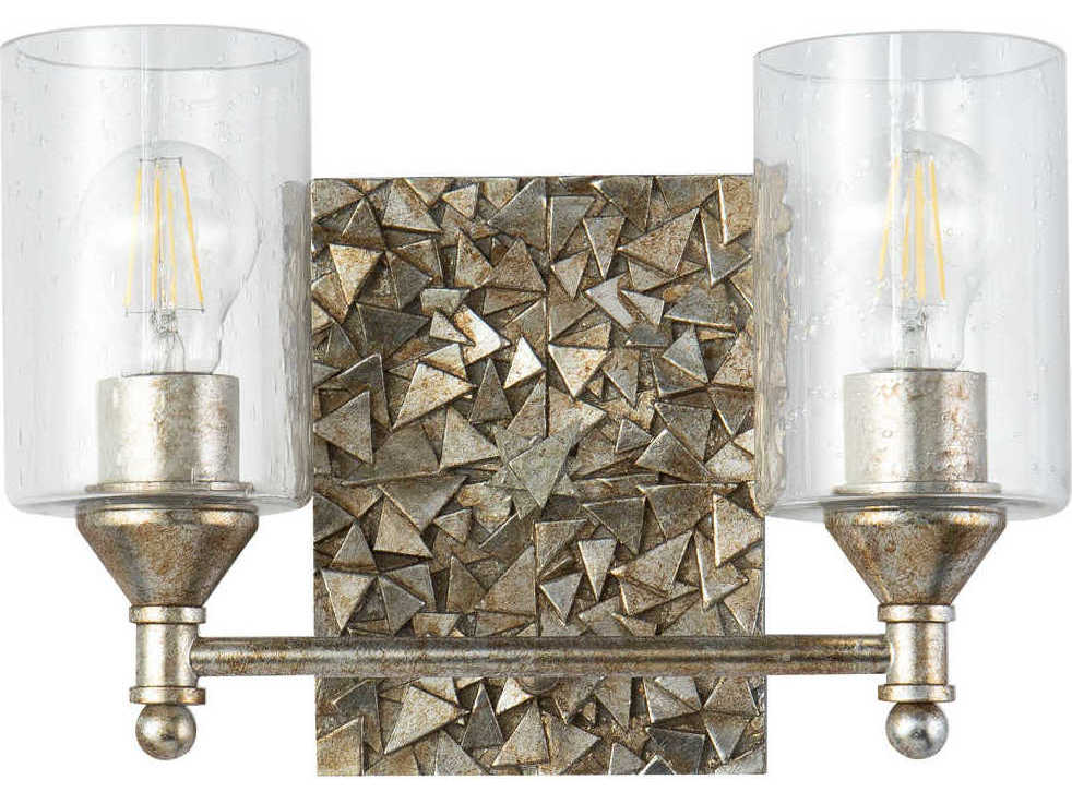 Lucas McKearn Mosaic 2-Light Silver Glass Vanity Light