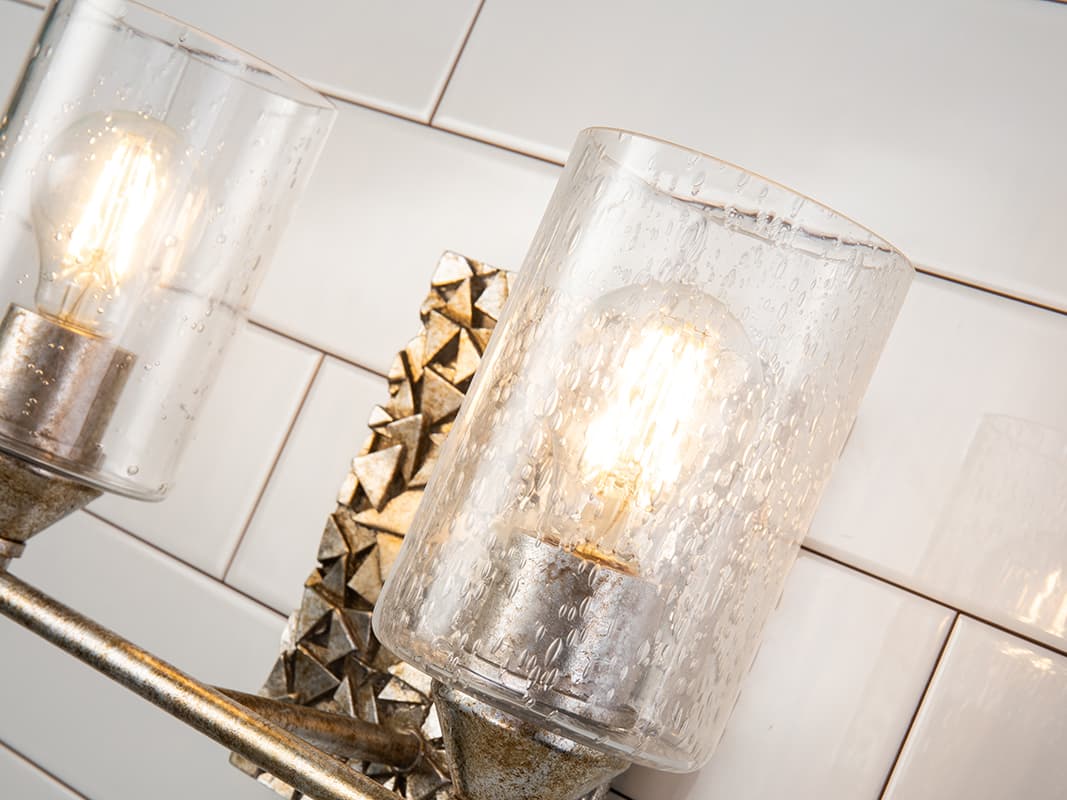 Lucas McKearn Mosaic 2-Light Silver Glass Vanity Light