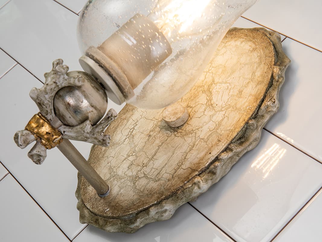 Lucas McKearn Trellis 1-Light Bone Brown Glass Wall Sconce