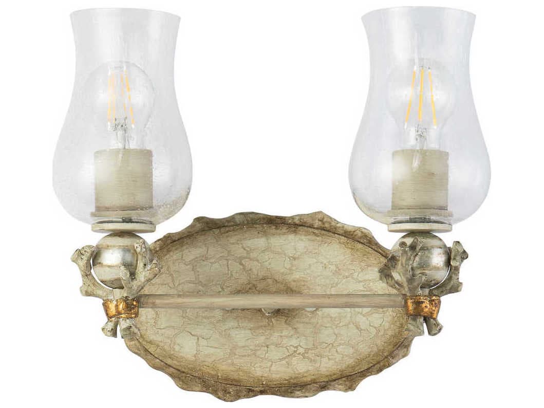 Lucas McKearn Trellis 2-Light Bone Brown Glass Vanity Light