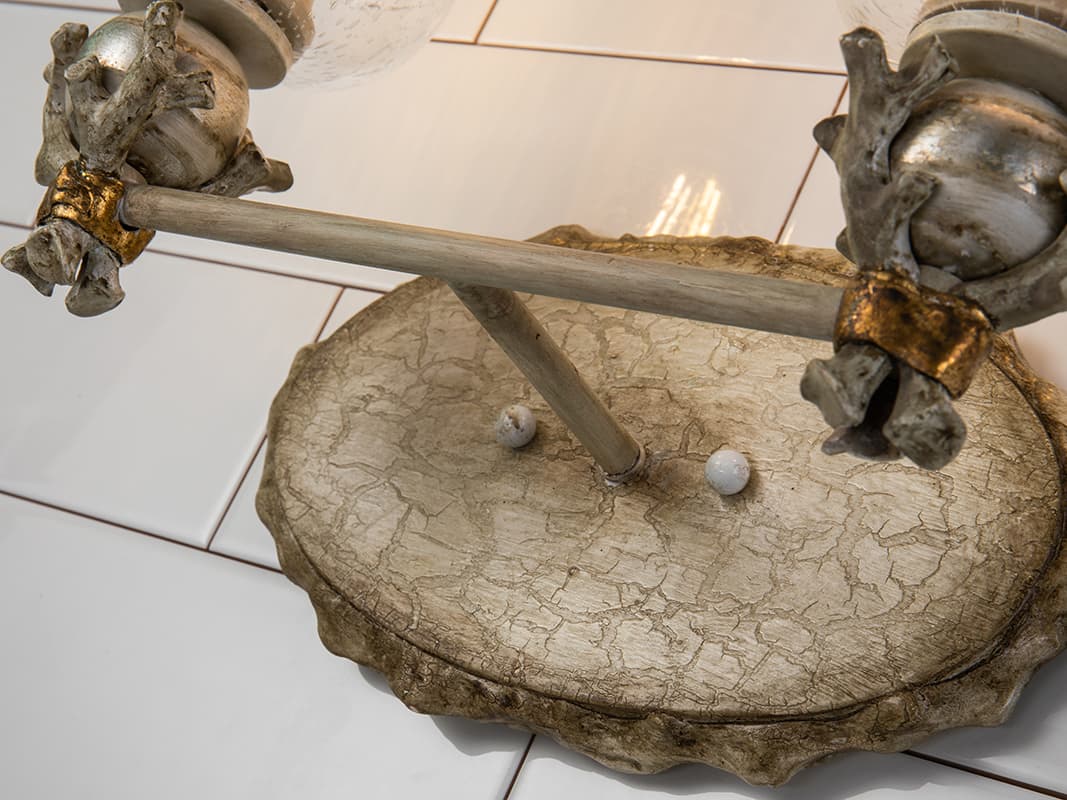 Lucas McKearn Trellis 2-Light Bone Brown Glass Vanity Light