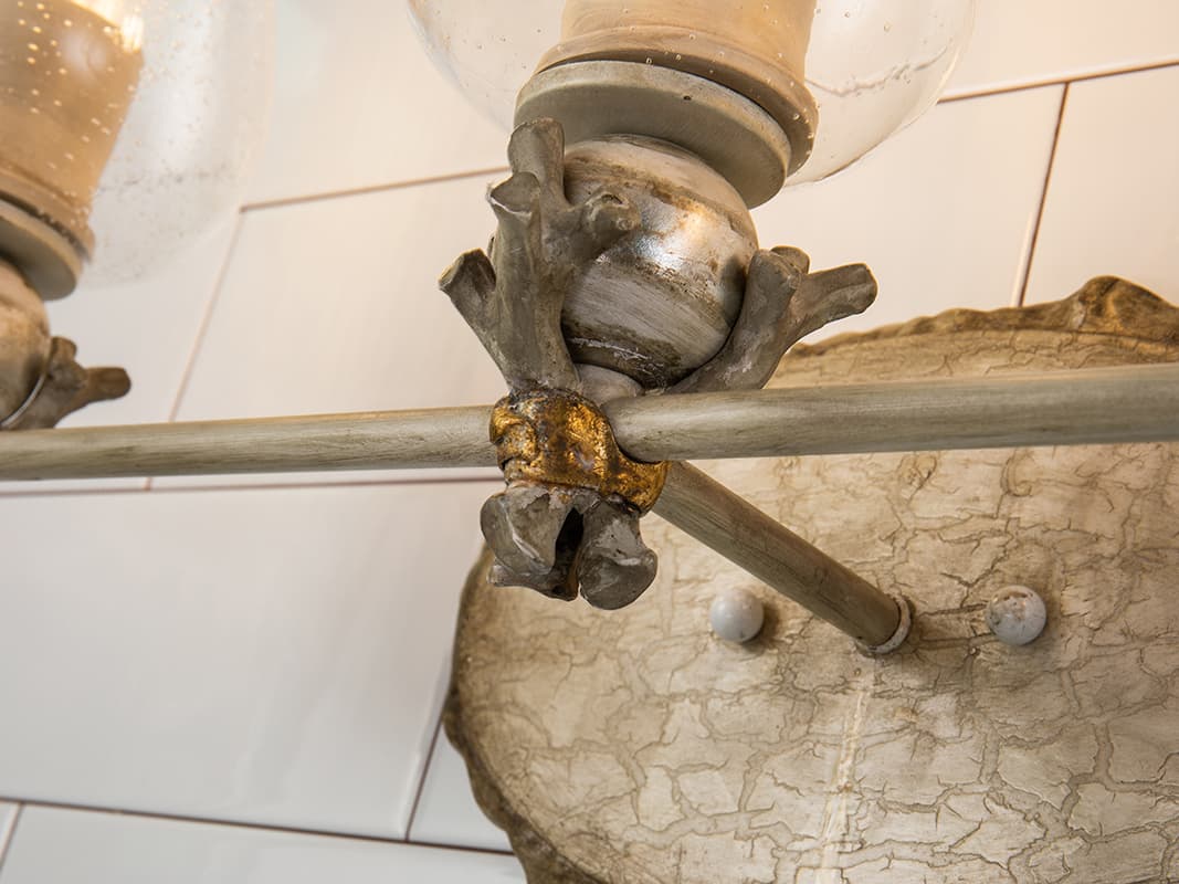 Lucas McKearn Trellis 3-Light Bone Brown Glass Vanity Light