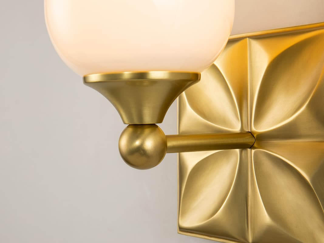 Lucas McKearn Epsilon 1-Light Aged Brass Glass Wall Sconce