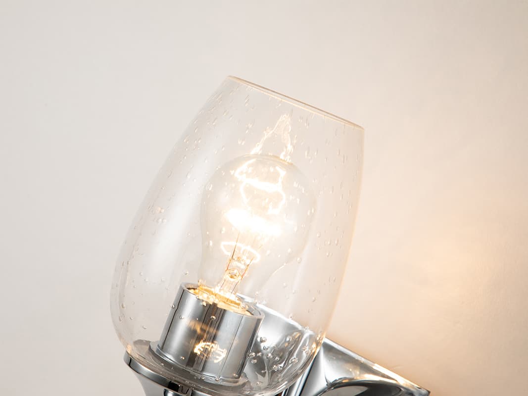 Lucas McKearn Epsilon 1-Light Polished Chrome Glass Wall Sconce