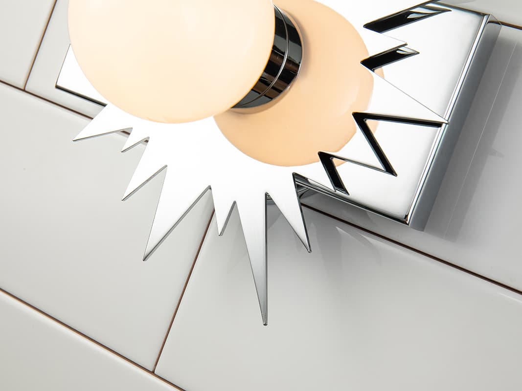 Lucas McKearn Soleil 1-Light Polished Chrome Glass LED Wall Sconce