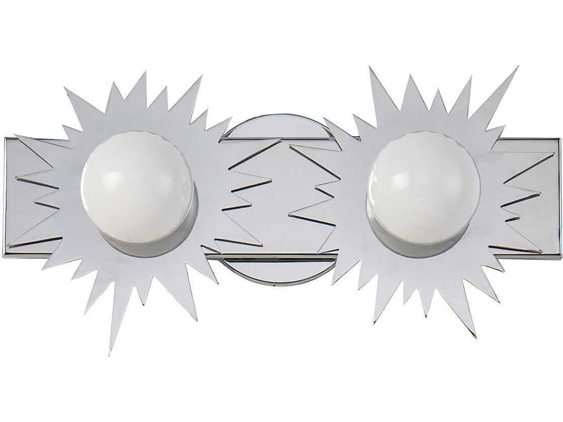 Lucas McKearn Soleil 2-Light Polished Chrome Glass LED Vanity Light