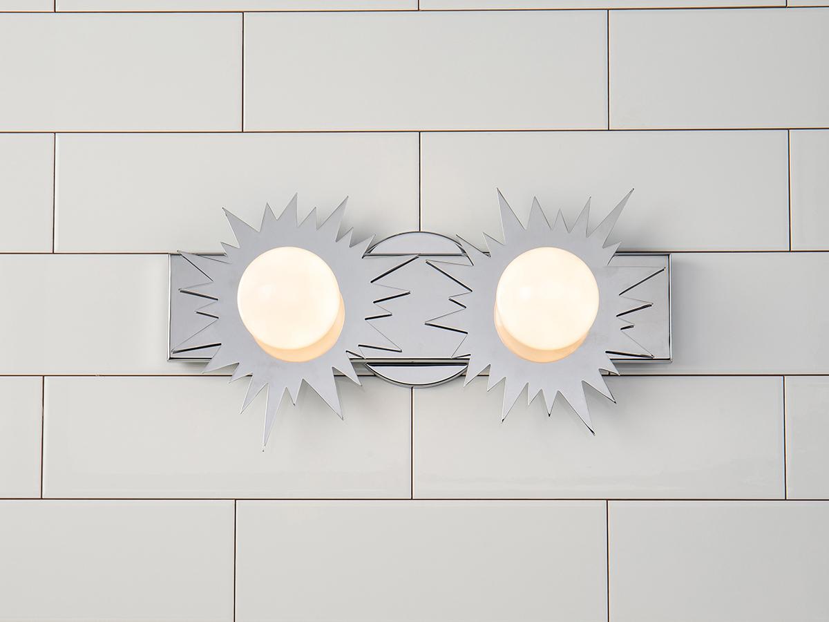 Lucas McKearn Soleil 2-Light Polished Chrome Glass LED Vanity Light