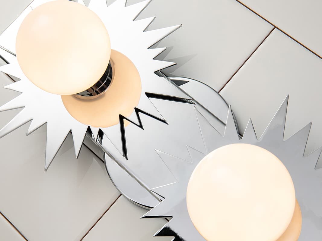 Lucas McKearn Soleil 2-Light Polished Chrome Glass LED Vanity Light