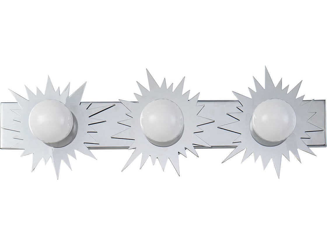 Lucas McKearn Soleil 3-Light Polished Chrome Glass LED Vanity Light