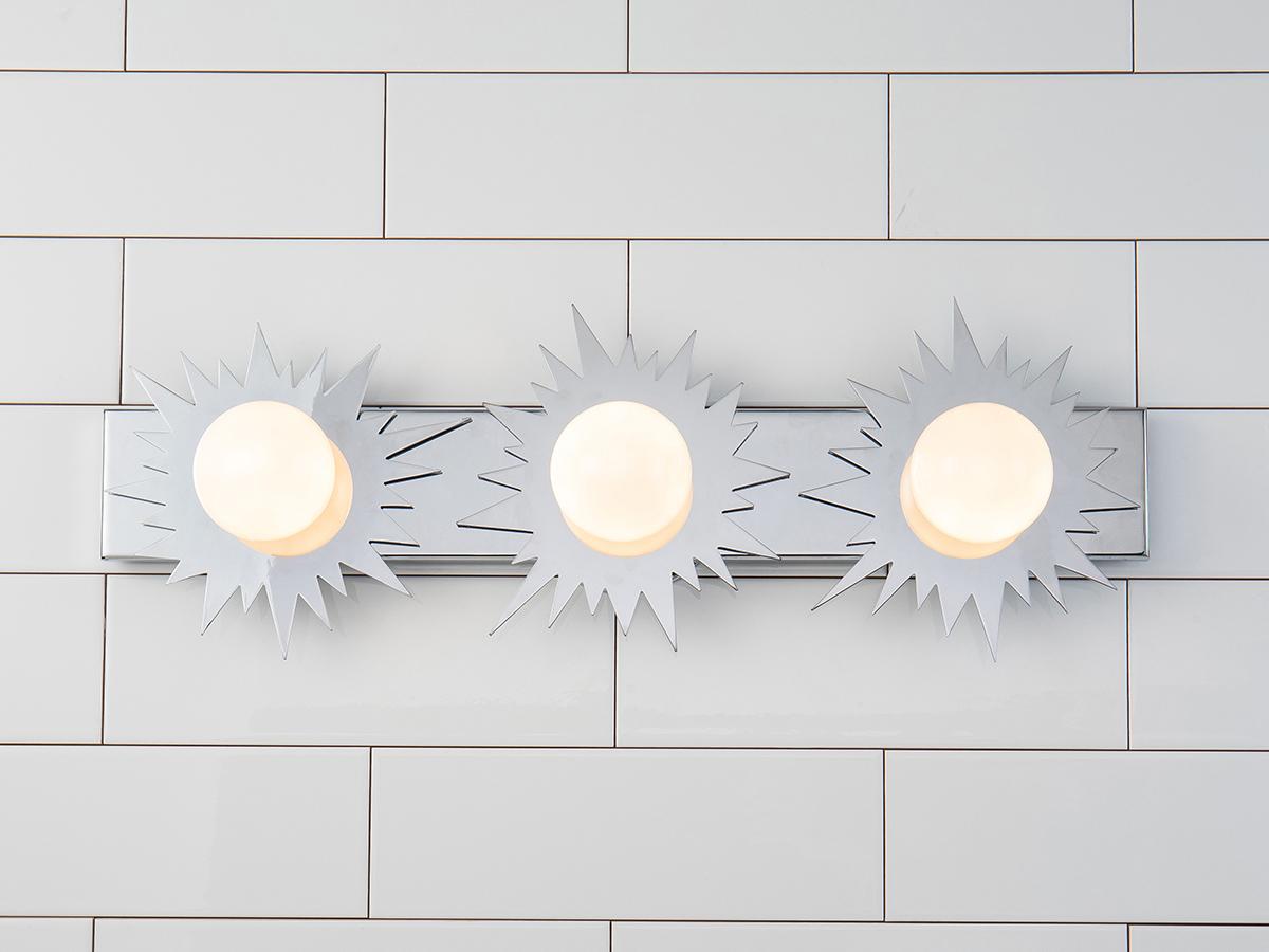 Lucas McKearn Soleil 3-Light Polished Chrome Glass LED Vanity Light