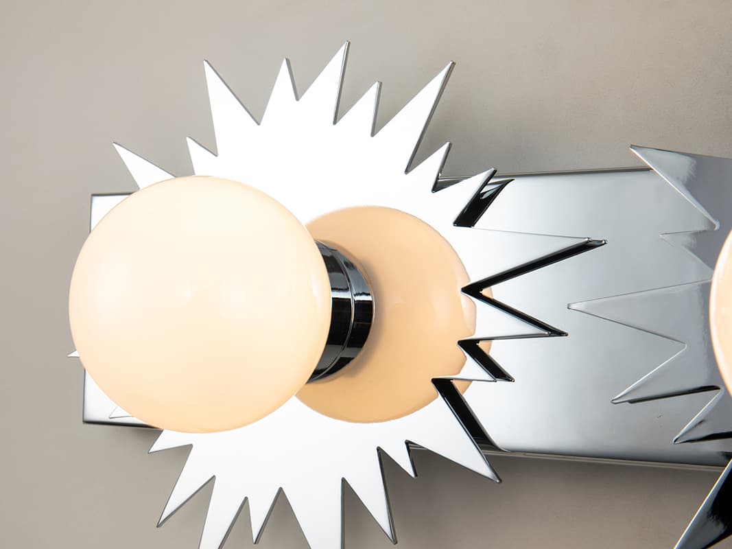 Lucas McKearn Soleil 3-Light Polished Chrome Glass LED Vanity Light