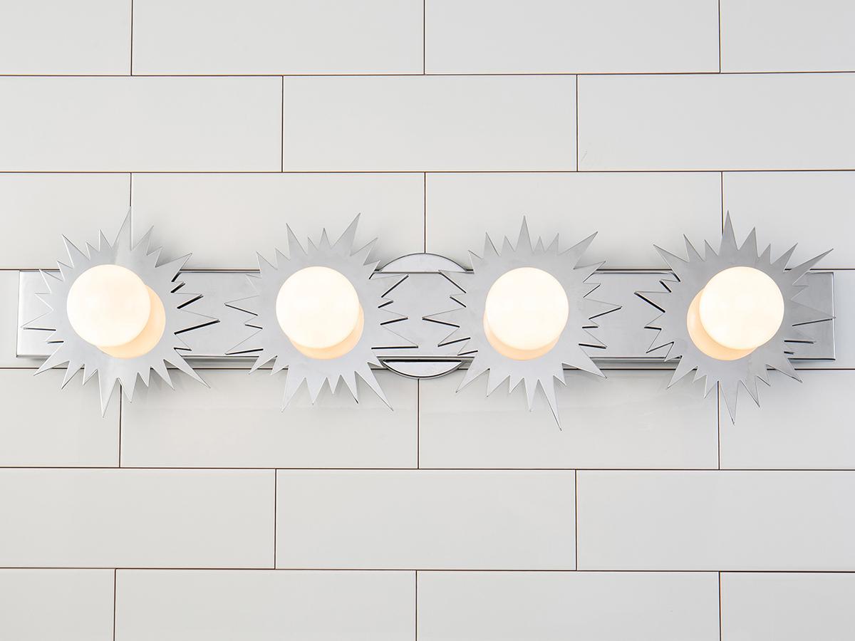 Lucas McKearn Soleil 4-Light Polished Chrome Glass LED Vanity Light