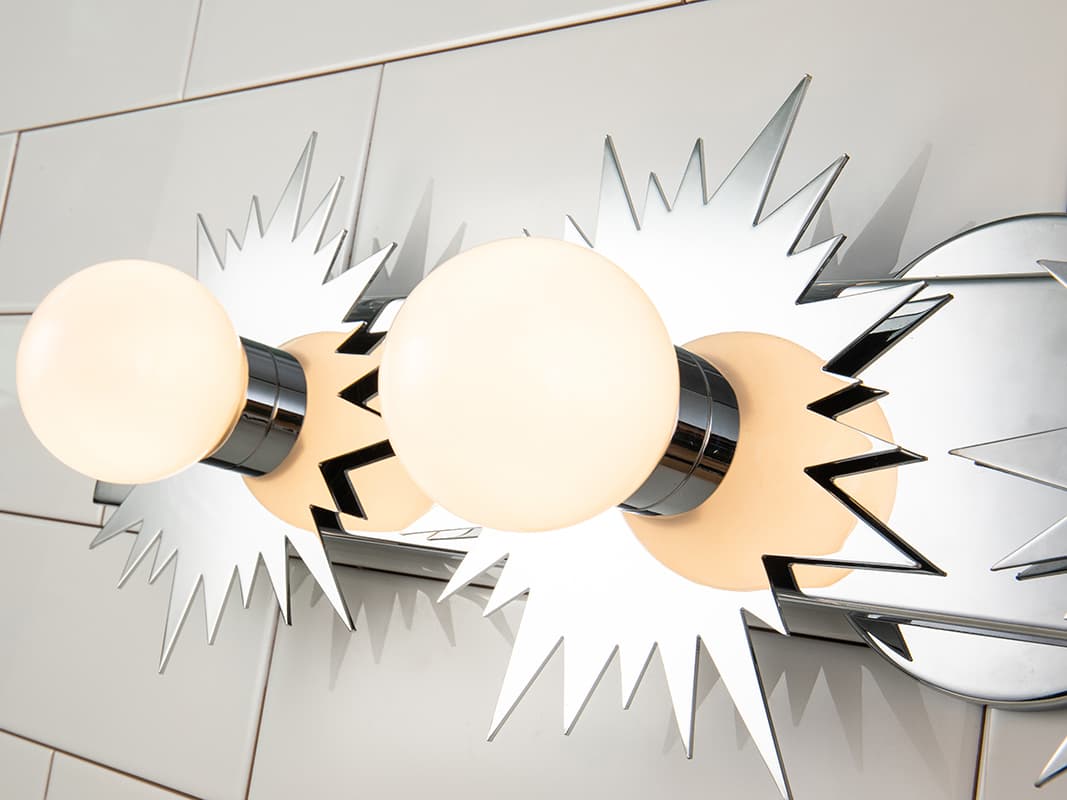 Lucas McKearn Soleil 4-Light Polished Chrome Glass LED Vanity Light