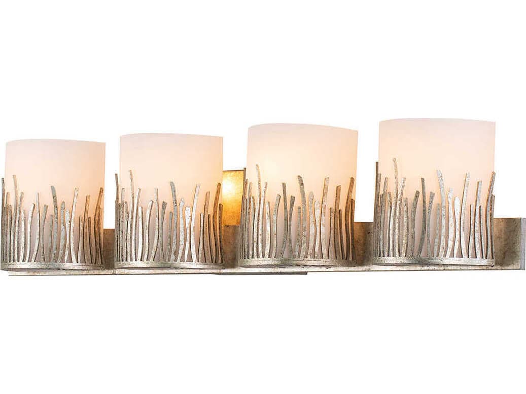 Lucas McKearn Sawgrass 4-Light Silver Glass Vanity Light