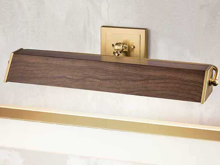 Lucas McKearn Cade 4-Light Wood Brushed Brass Picture Light