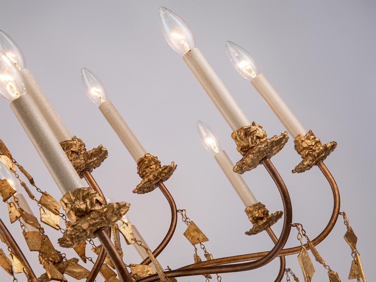 Lucas McKearn Mosaic 15-Light Gold Leaf Candelabra Chandelier