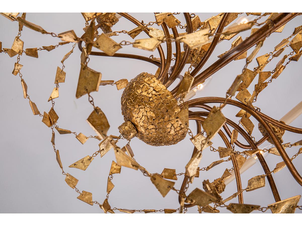 Lucas McKearn Mosaic 15-Light Gold Leaf Candelabra Chandelier