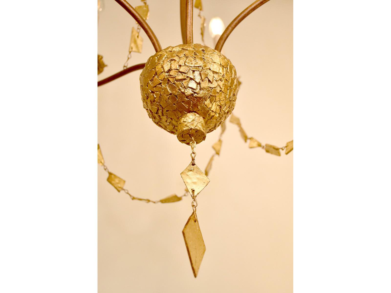 Lucas McKearn Mosaic 5-Light Antique Gold Candelabra Chandelier