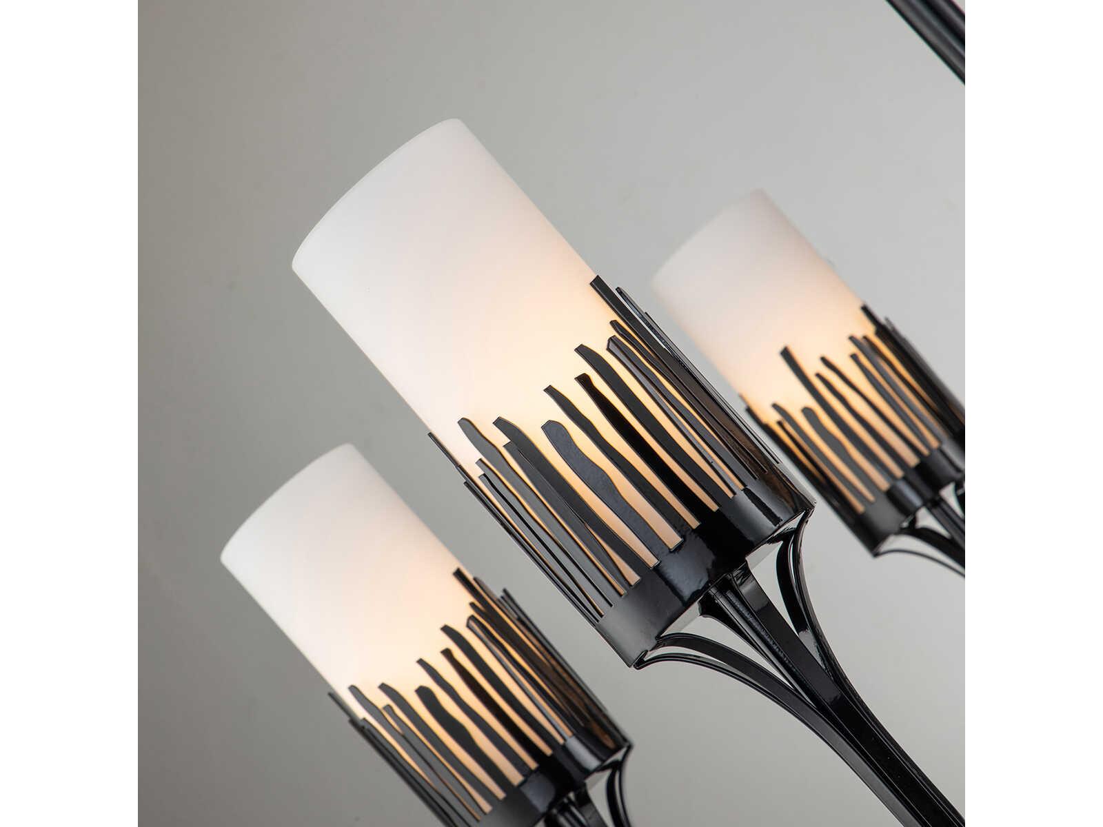 Lucas McKearn Sawgrass 6-Light Matte Black Glass Cylinder Chandelier