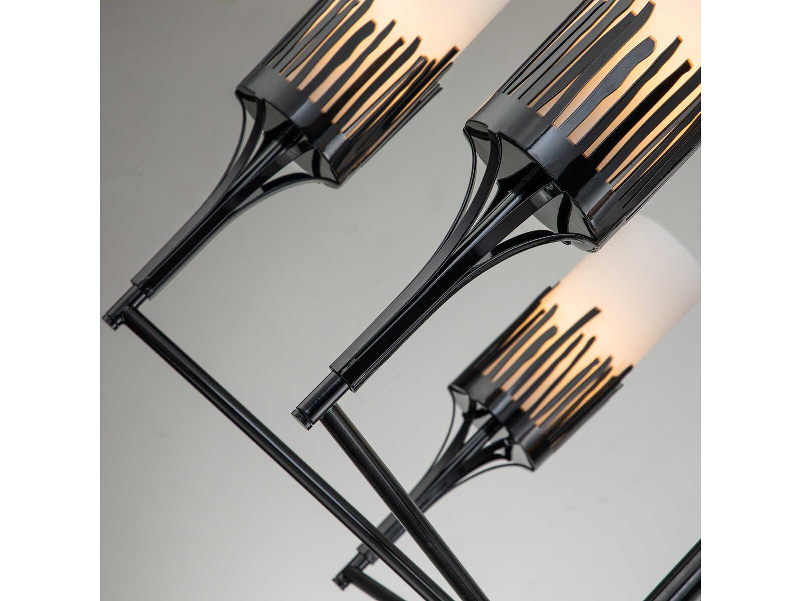 Lucas McKearn Sawgrass 6-Light Matte Black Glass Cylinder Chandelier