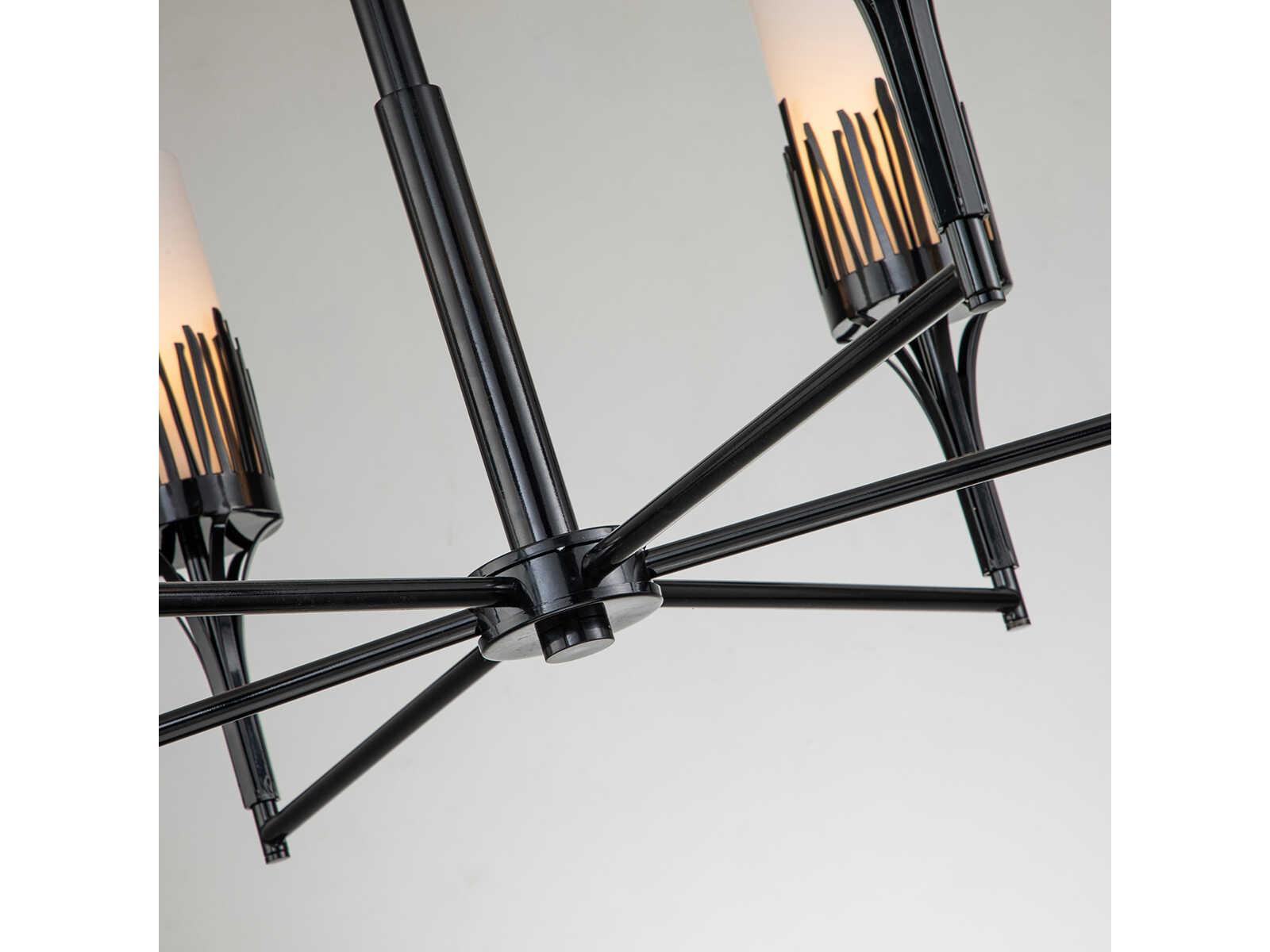 Lucas McKearn Sawgrass 6-Light Matte Black Glass Cylinder Chandelier