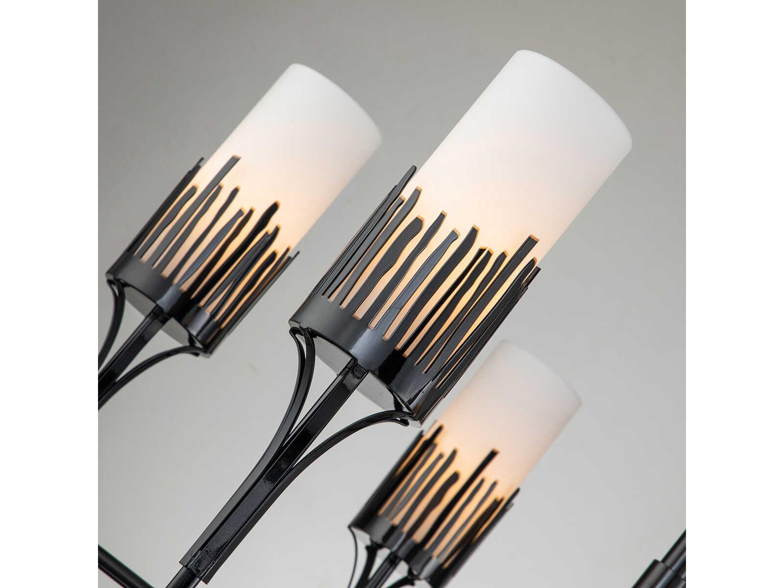 Lucas McKearn Sawgrass 6-Light Matte Black Glass Cylinder Chandelier