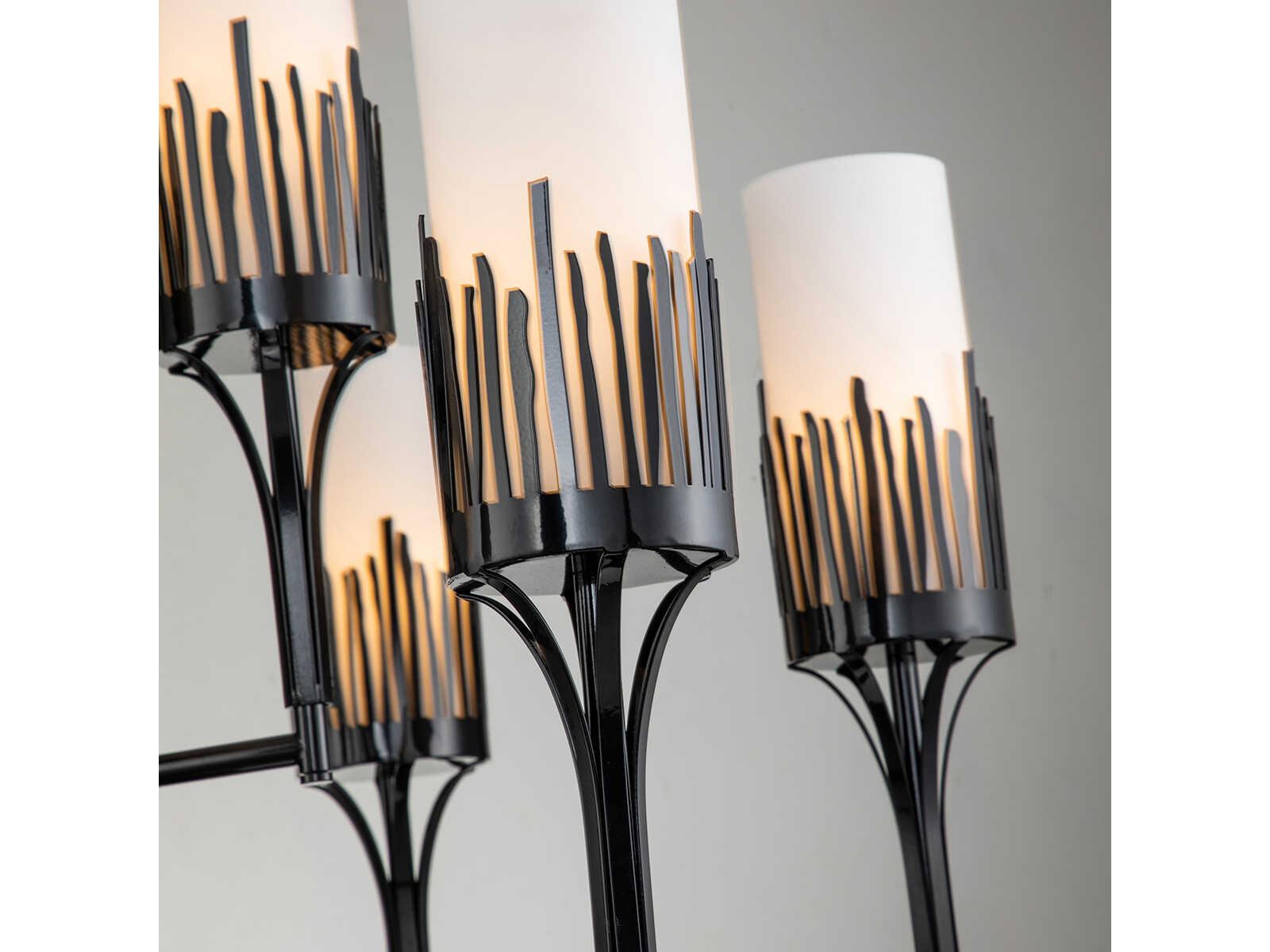 Lucas McKearn Sawgrass 9-Light Matte Black Glass Cylinder Chandelier