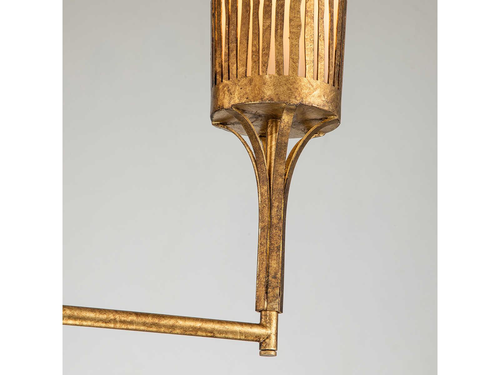 Lucas McKearn Sawgrass 3-Light Gold Leaf Glass Cylinder Chandelier