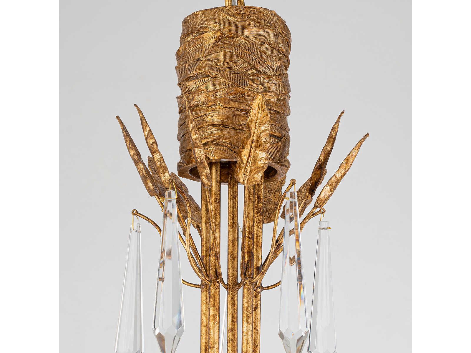 Lucas McKearn Palm Dor 5-Light Gold Candelabra Chandelier
