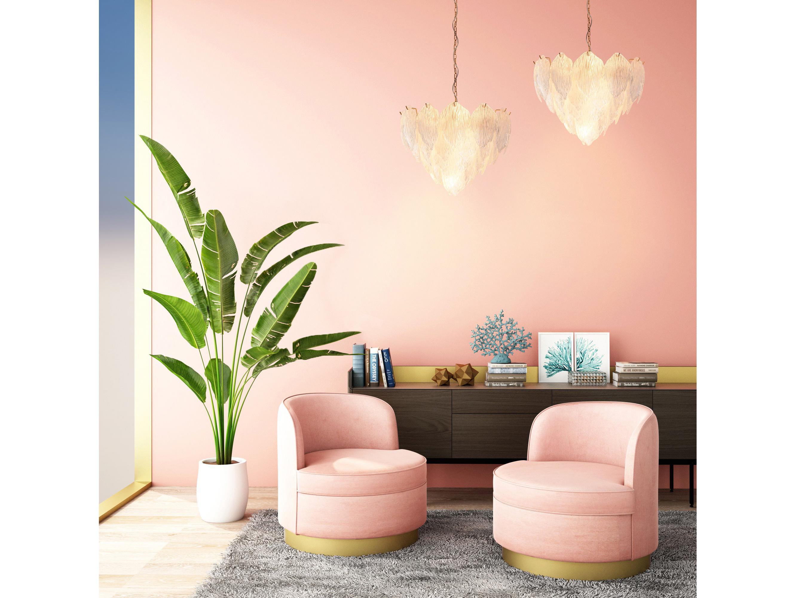 Lucas McKearn Acanthus 7-Light Distressed Gold Glass Tiered Pendant