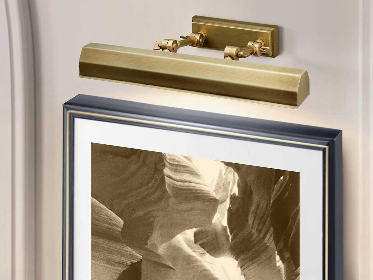 Lucas McKearn Chawton 2-Light Aged Brass Picture Light