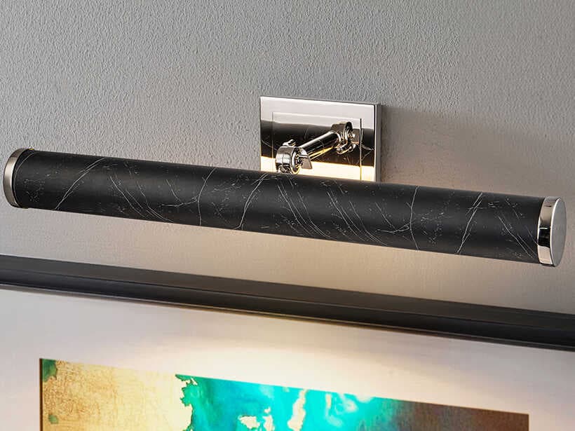 Lucas McKearn Coates Black Marble Polished Nickel Picture Light