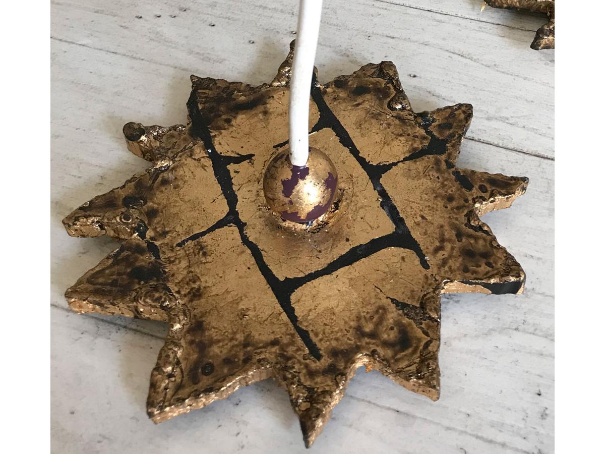 Lucas McKearn Venetian Gold Leaf 24" High Candle Holder