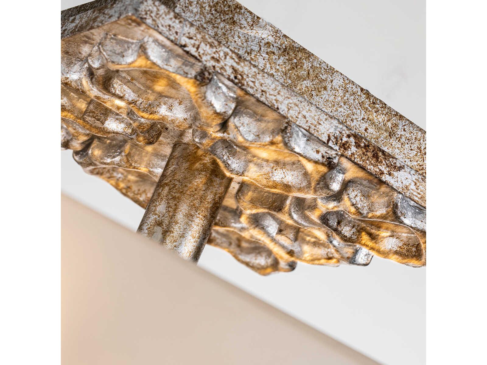 Lucas McKearn Star 2-Light Silver Leaf Glass Empire Semi Flush Mount