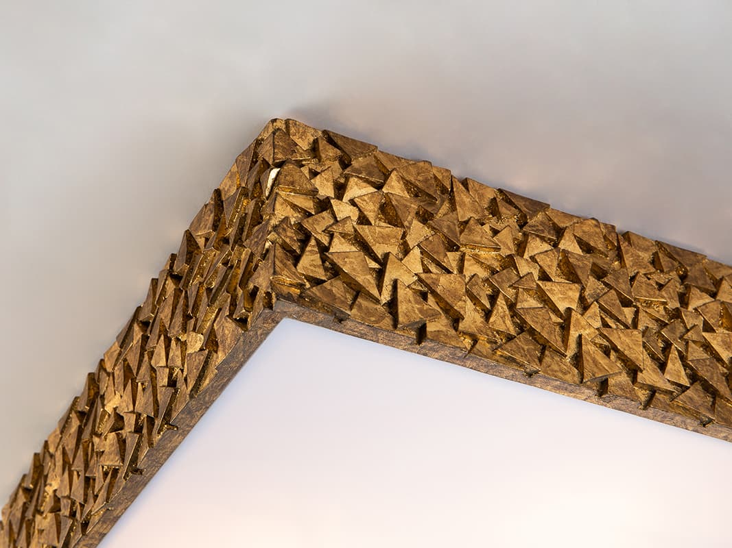 Lucas McKearn Mosaic 3-Light Gold Glass Geometric Flush Mount