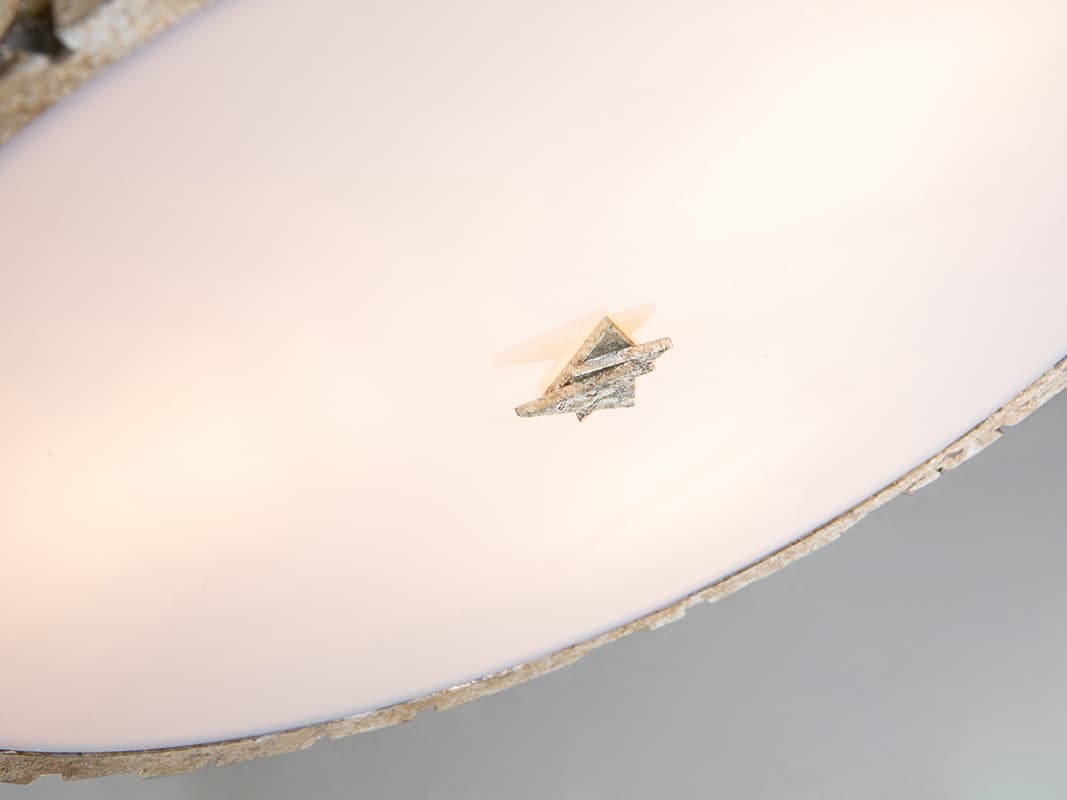 Lucas McKearn Mosaic 3-Light Silver Glass Geometric Round Flush Mount