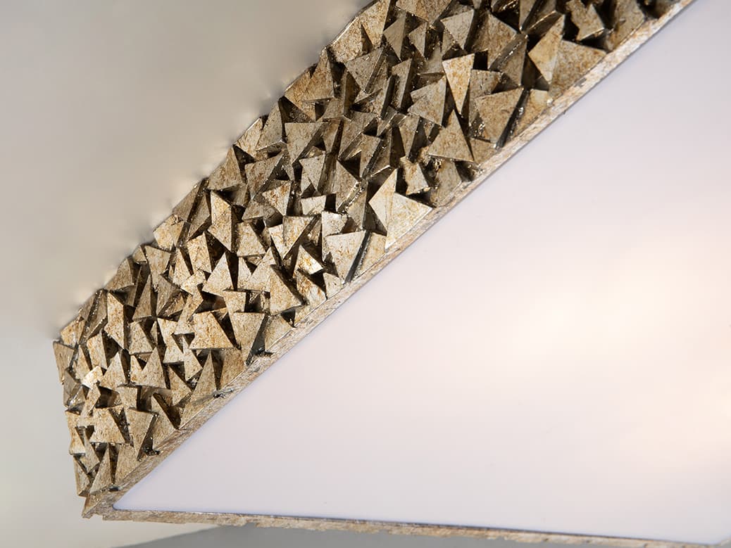 Lucas McKearn Mosaic 3-Light Silver Glass Geometric Flush Mount