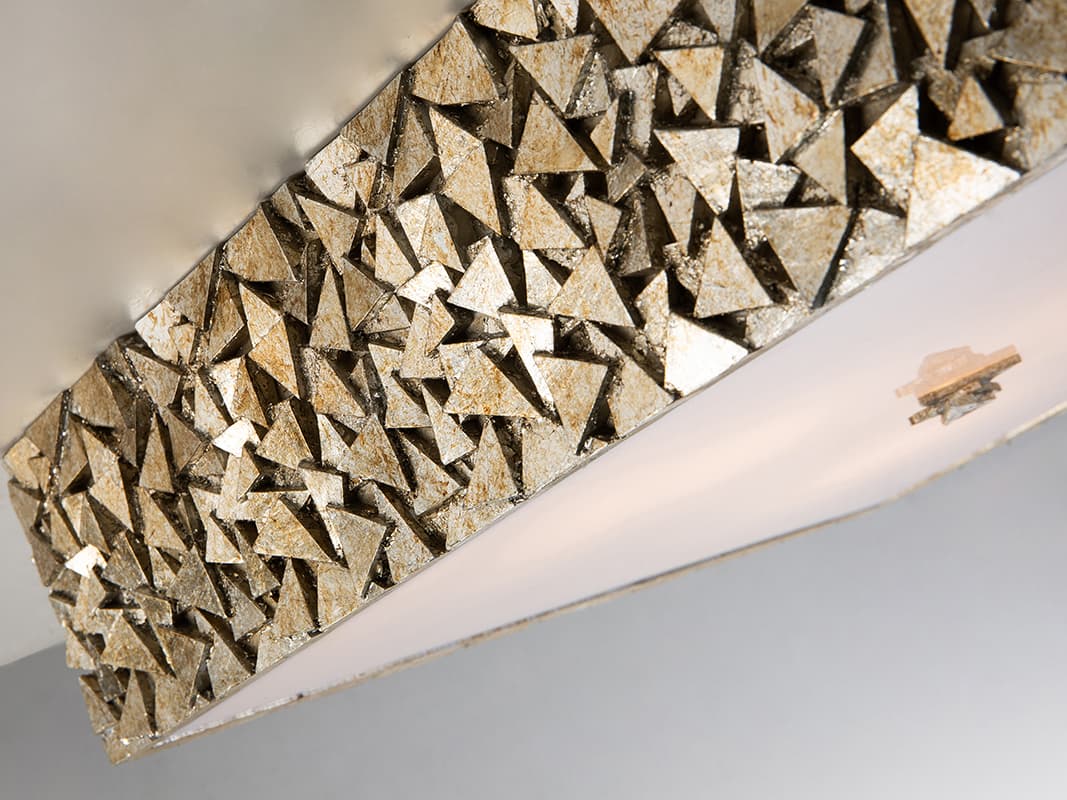 Lucas McKearn Mosaic 4-Light Silver Glass Geometric Flush Mount