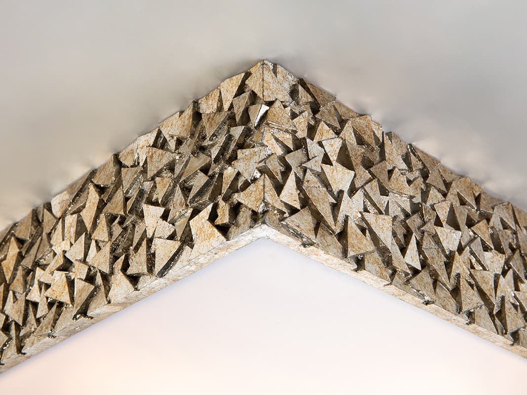 Lucas McKearn Mosaic 4-Light Silver Glass Geometric Flush Mount