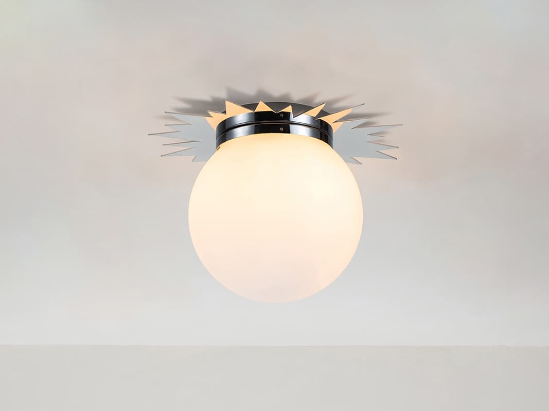 Lucas McKearn Soleil 3-Light Polished Chrome Glass LED Globe Round Flush Mount